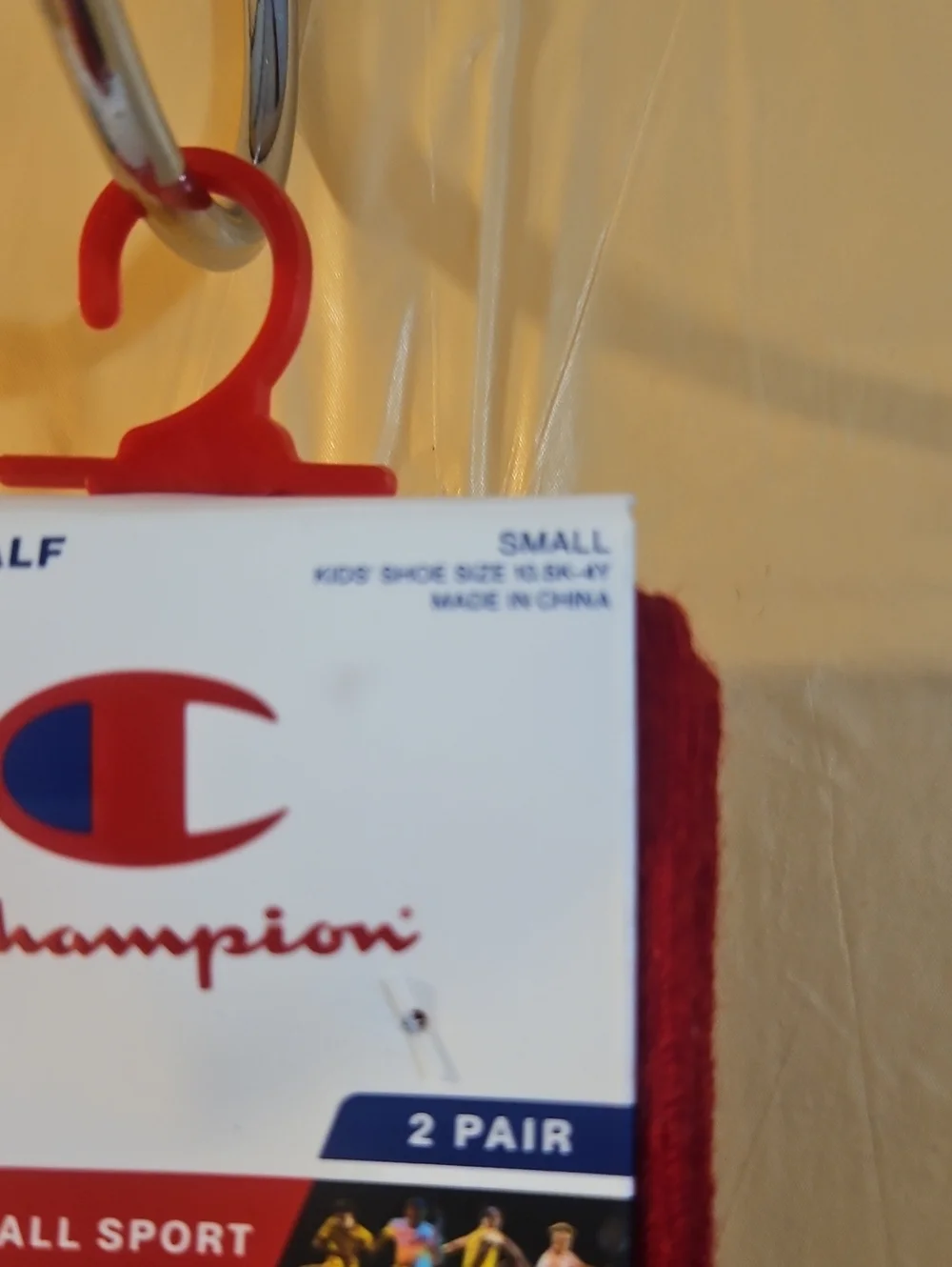 CHAMPION YOUTH UNISEX OVER THE CALF ALL SPORT SOCKS: RED: NWT: YOUTH 10.5K-4Y